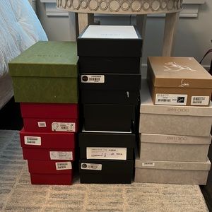 Designer empty shoe boxes